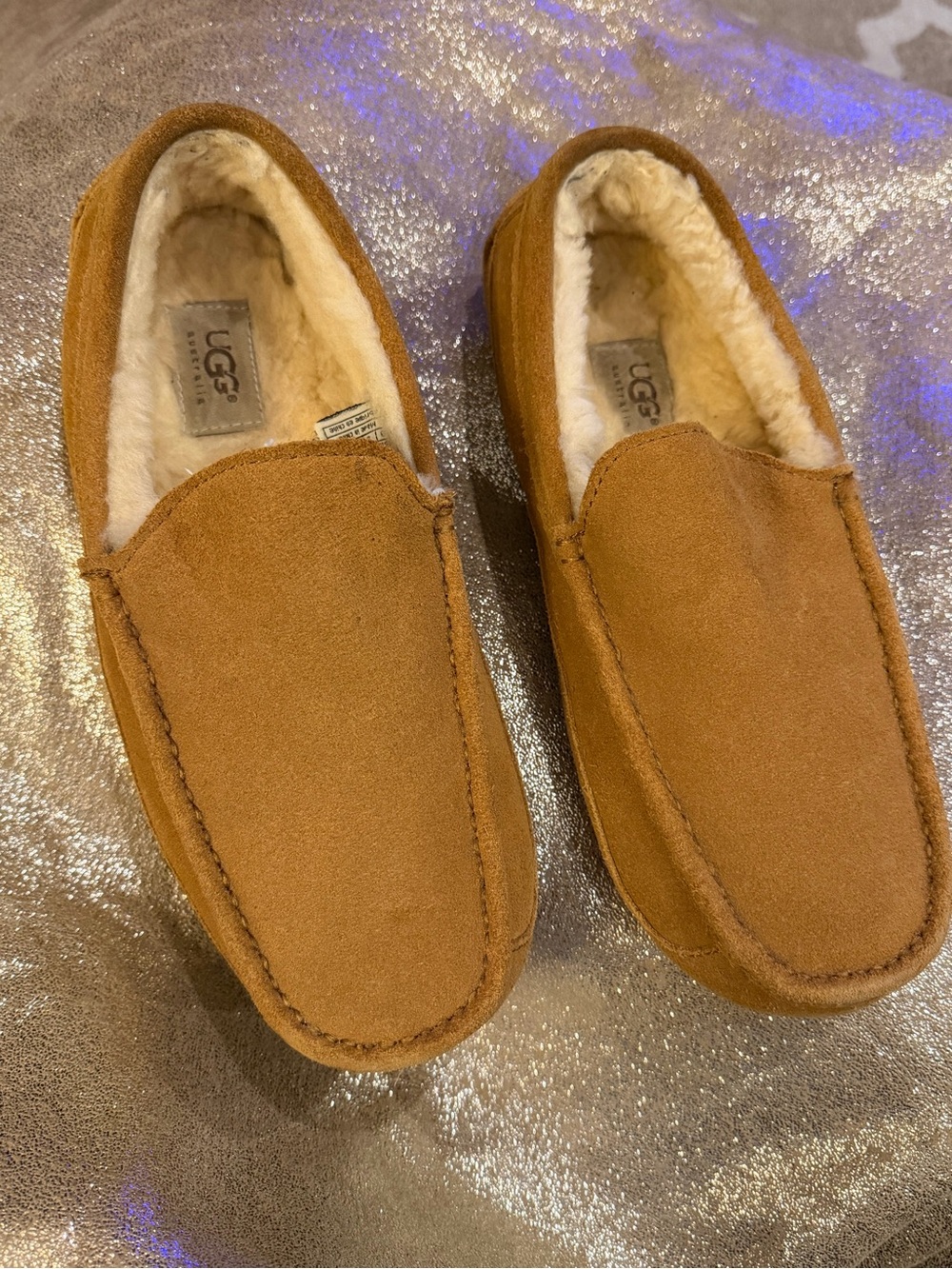 UGG Men's Suede Slip-On Loafers - Chestnut Brown